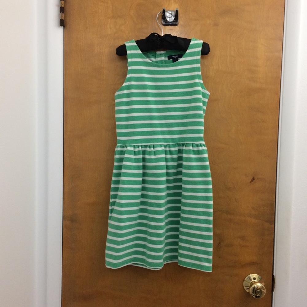 🍀 GAP Girls Green Striped Dress 🍀